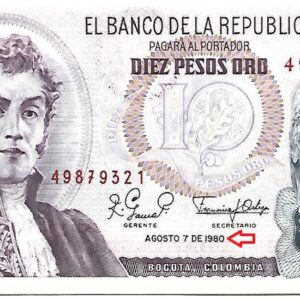 Dez Pesos Oro 1980